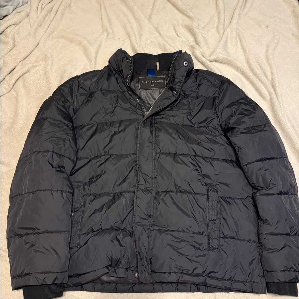 Andrew Marc Black Puffer Jacket for Men